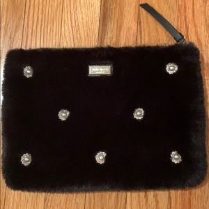 Kate Spade Fuzzy Embellished Clutch